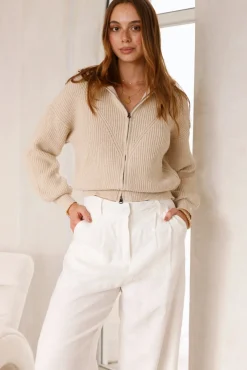Jumpers|Long Sleeve>Hello Molly Lyla Knit Jumper Beige