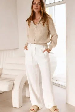 Jumpers|Long Sleeve>Hello Molly Lyla Knit Jumper Beige