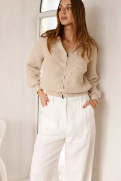 Jumpers|Long Sleeve>Hello Molly Lyla Knit Jumper Beige