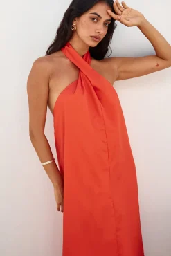 Cocktail Dresses|Vacation Dresses>Madison The Label Amber Maxi Dress Flame