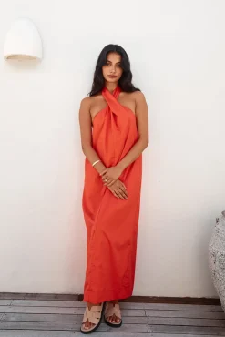 Cocktail Dresses|Vacation Dresses>Madison The Label Amber Maxi Dress Flame