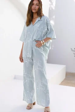 Cropped|Two-Piece Pants Set>Hello Molly Magnetic Moment Set Sage