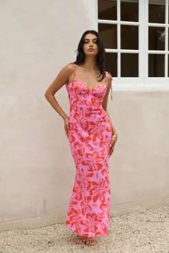 Vacation Dresses|Brunch Dresses>Hello Molly Majorca Memories Maxi Dress Pink