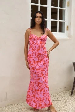 Vacation Dresses|Brunch Dresses>Hello Molly Majorca Memories Maxi Dress Pink