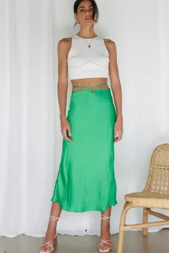 Skirts>Hello Molly Make A Wave Maxi Skirt Green