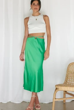 Skirts>Hello Molly Make A Wave Maxi Skirt Green
