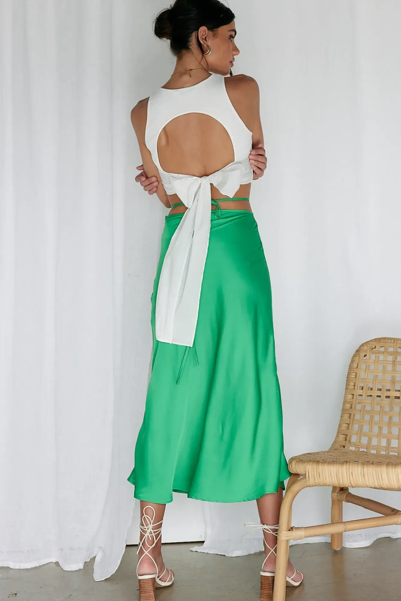 Skirts>Hello Molly Make A Wave Maxi Skirt Green