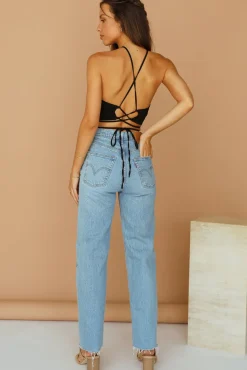 Cropped>Hello Molly Make A Wish Crop Top Black