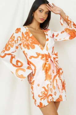 Vacation Dresses|Spring Break Dresses>Hello Molly Make It Happen Mini Dress Orange