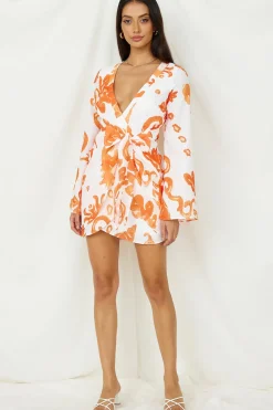 Vacation Dresses|Spring Break Dresses>Hello Molly Make It Happen Mini Dress Orange