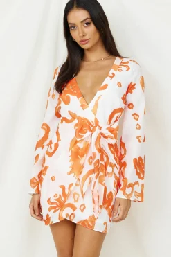 Vacation Dresses|Spring Break Dresses>Hello Molly Make It Happen Mini Dress Orange