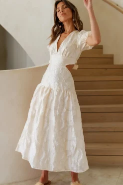 Cocktail Dresses|Brunch Dresses>Hello Molly Make The Most Maxi Dress Cream