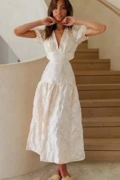 Cocktail Dresses|Brunch Dresses>Hello Molly Make The Most Maxi Dress Cream