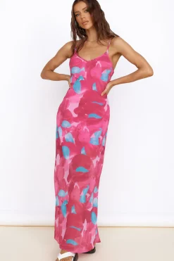 Spring Break Dresses|Brunch Dresses>Hello Molly Make Up My Mind Maxi Dress Pink