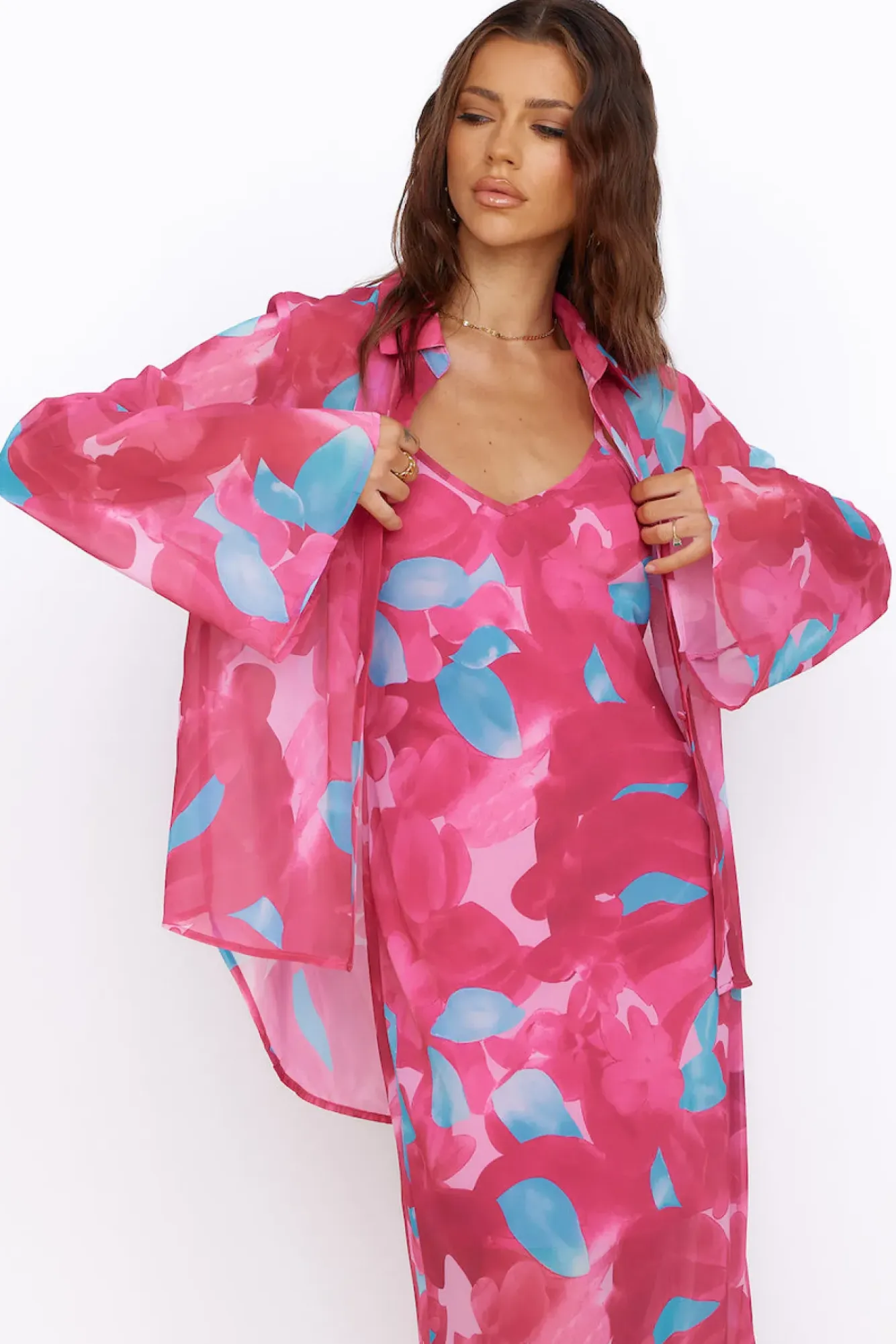 Shirts|Long Sleeve>Hello Molly Make Up My Mind Top Pink