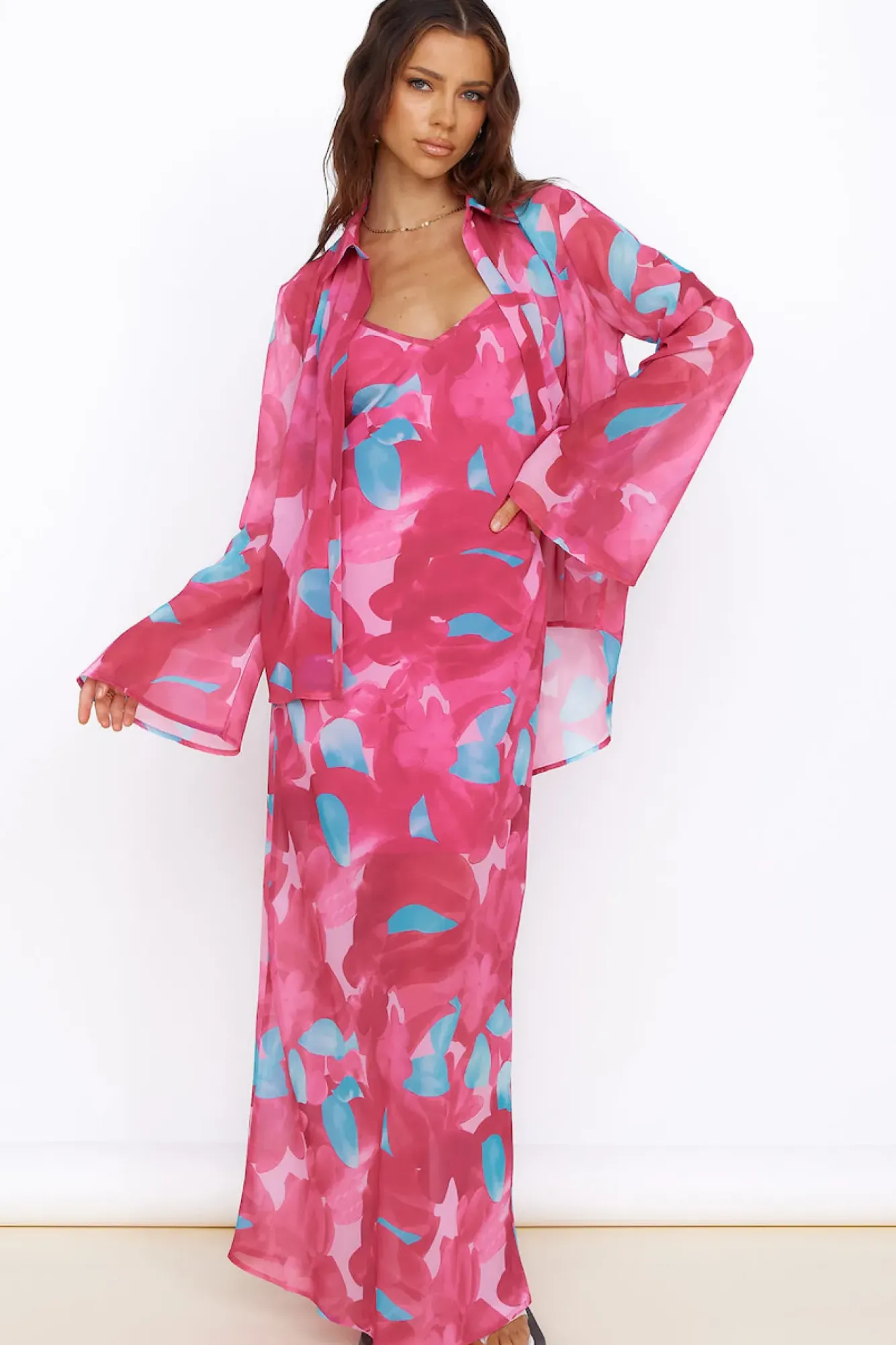 Shirts|Long Sleeve>Hello Molly Make Up My Mind Top Pink