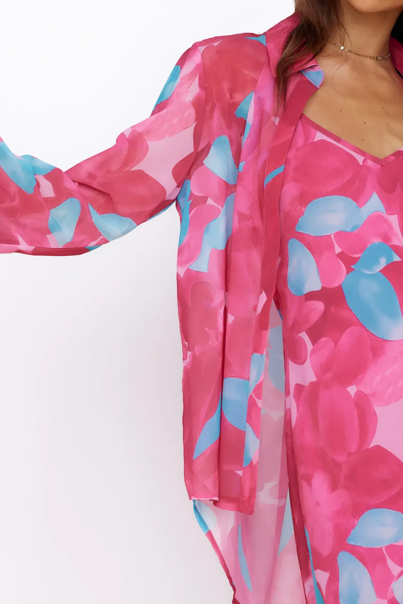Shirts|Long Sleeve>Hello Molly Make Up My Mind Top Pink