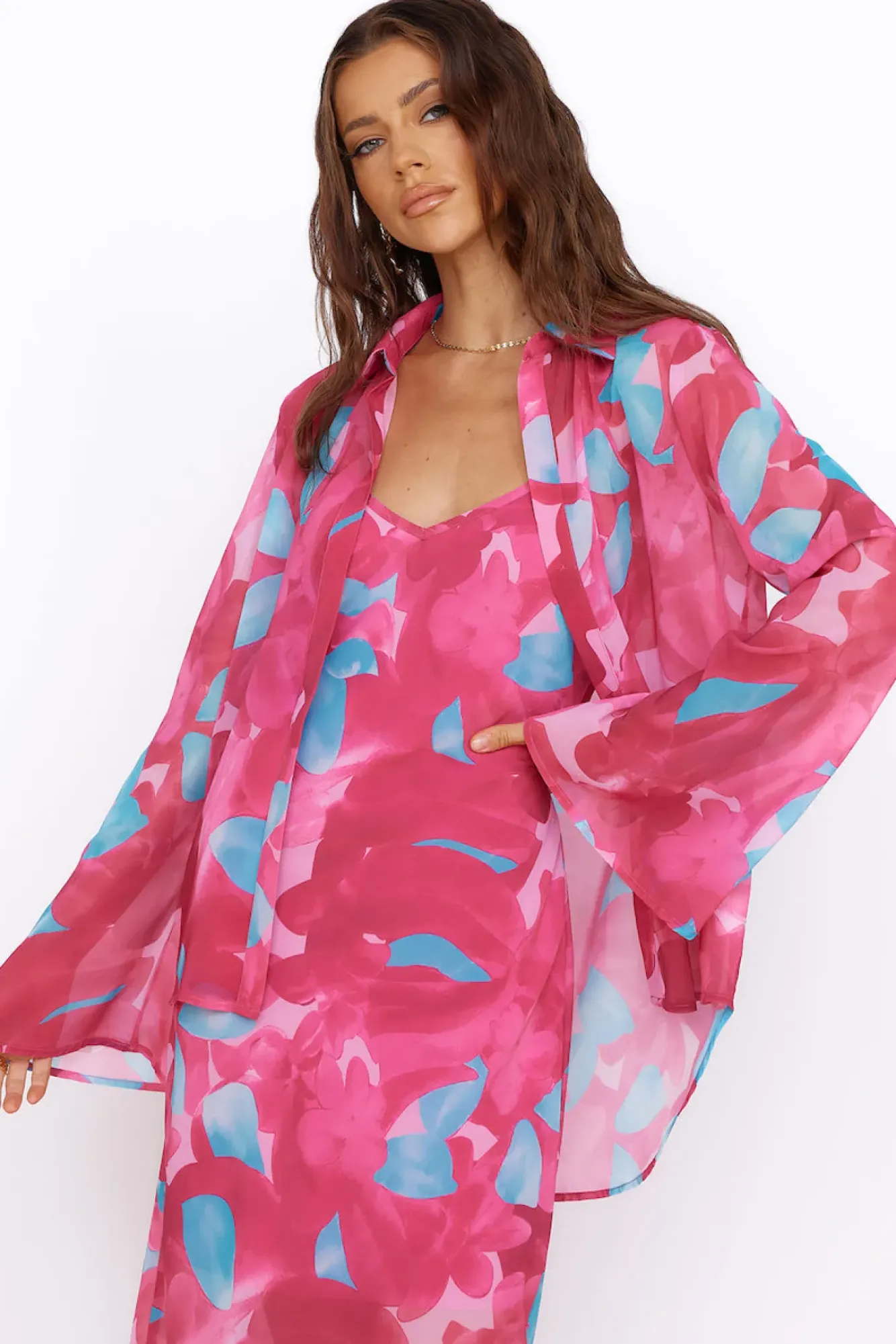 Shirts|Long Sleeve>Hello Molly Make Up My Mind Top Pink