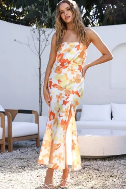 Floral Dresses|Strapless Dresses>Hello Molly Make You Smile Maxi Dress Yellow