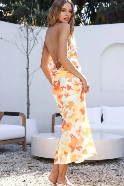 Floral Dresses|Strapless Dresses>Hello Molly Make You Smile Maxi Dress Yellow