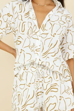 Cropped|Two-Piece Shorts Set>Hello Molly Making Moves Set Brown