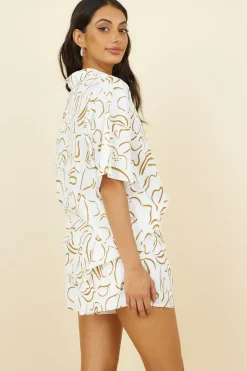 Cropped|Two-Piece Shorts Set>Hello Molly Making Moves Set Brown