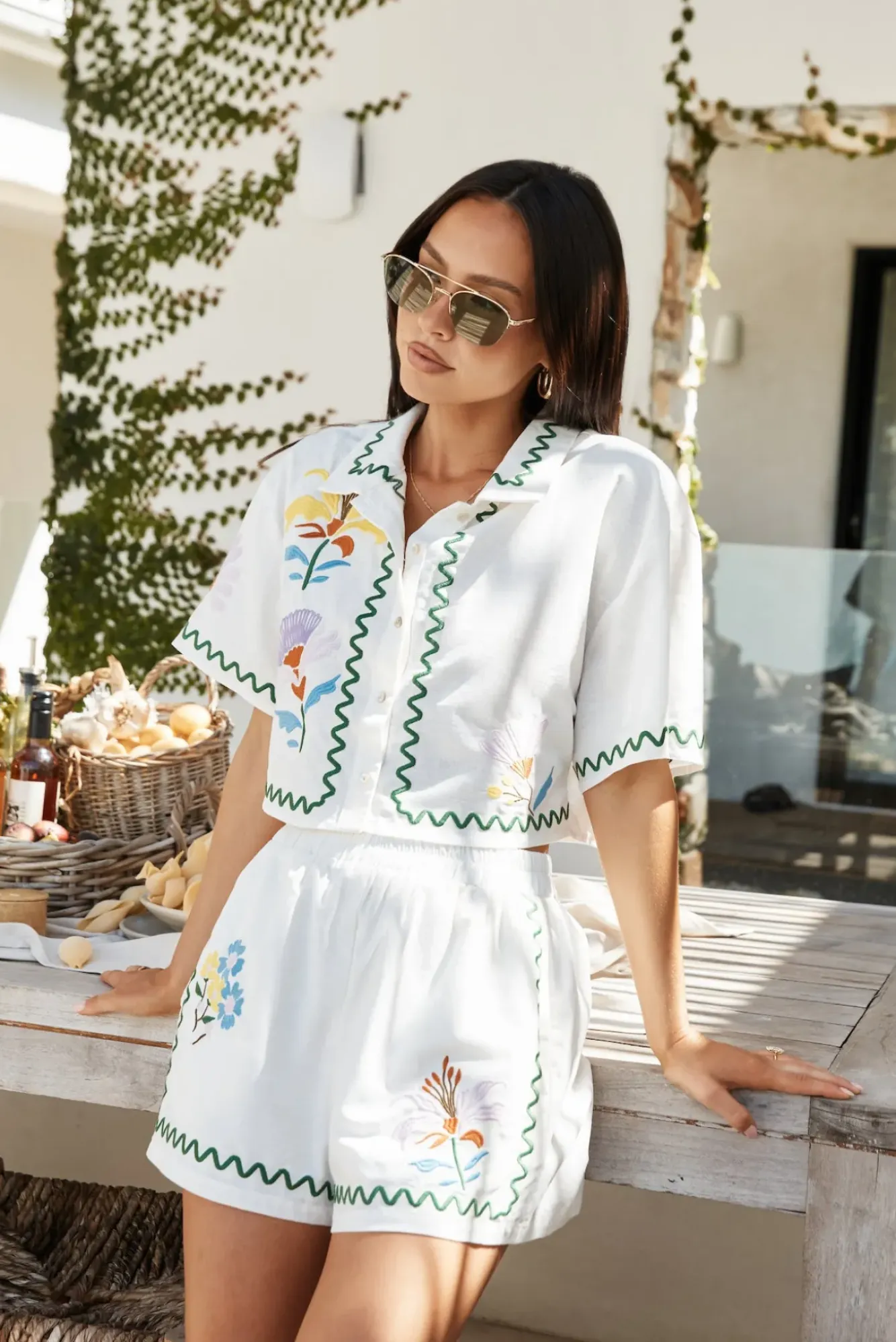 Two-Piece Shorts Set>MABLE Maple Set White