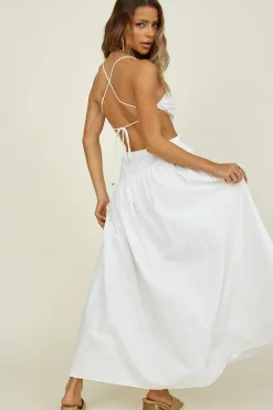 Casual Dresses|Linen Dresses>Hello Molly Marais Maxi Dress White