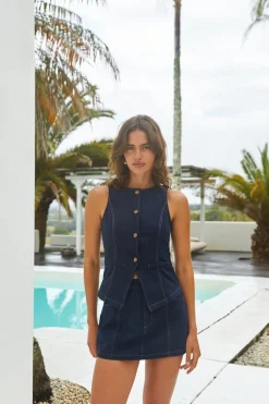 Two-Piece Shorts Set>Hello Molly Maverick Skort Dark Blue