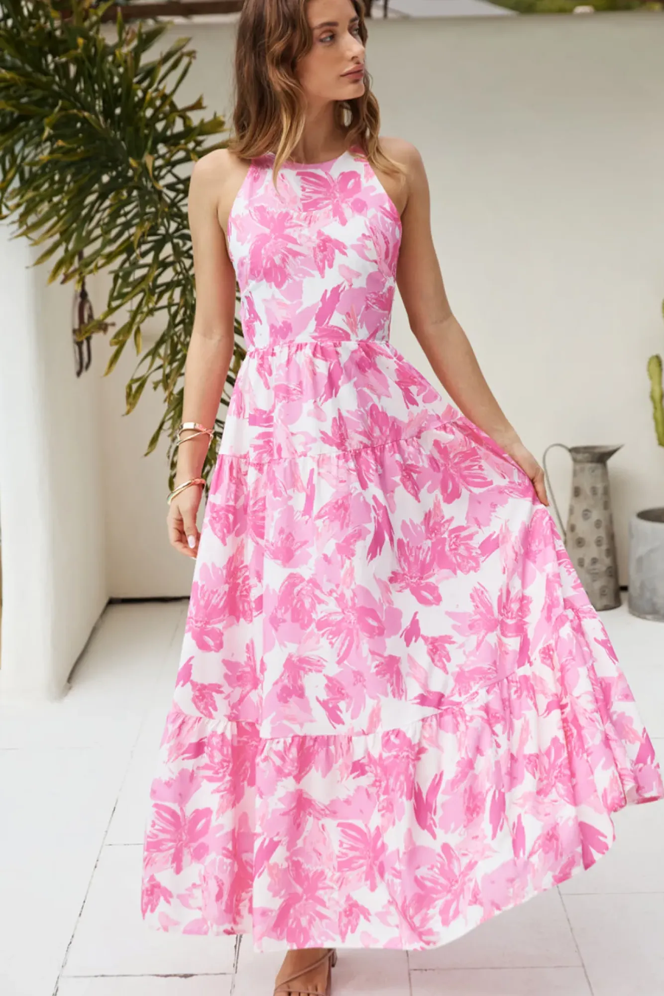Vacation Dresses|Spring Break Dresses>Hello Molly Maybe Another Life Maxi Dress Pink