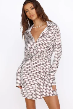 Date Night Dresses|Multipattern Dresses>Hello Molly Mediterranean Glow Mini Dress Brown