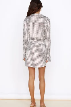 Date Night Dresses|Multipattern Dresses>Hello Molly Mediterranean Glow Mini Dress Brown