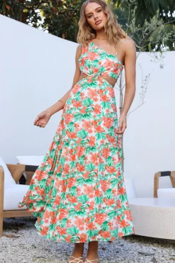 Wedding Guest Dresses|Vacation Dresses>Hello Molly Meet Cute Maxi Dress Orange