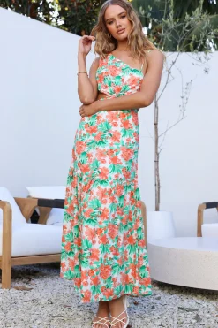 Wedding Guest Dresses|Vacation Dresses>Hello Molly Meet Cute Maxi Dress Orange