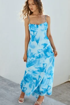 Cocktail Dresses|Vacation Dresses>Hello Molly Mi Bonita Maxi Dress Blue