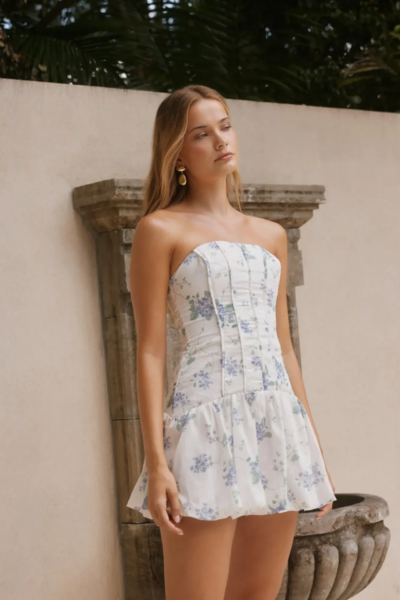 Formal Dresses|Brunch Dresses>Hello Molly Michaella Bubble Hem Mini Dress Blue