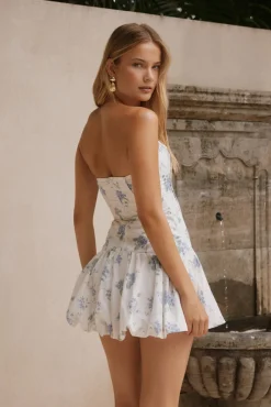 Formal Dresses|Brunch Dresses>Hello Molly Michaella Bubble Hem Mini Dress Blue