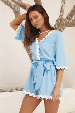 Rompers>Hello Molly Midday Mood Romper Blue