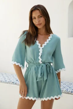 Rompers>Hello Molly Midday Mood Romper Green