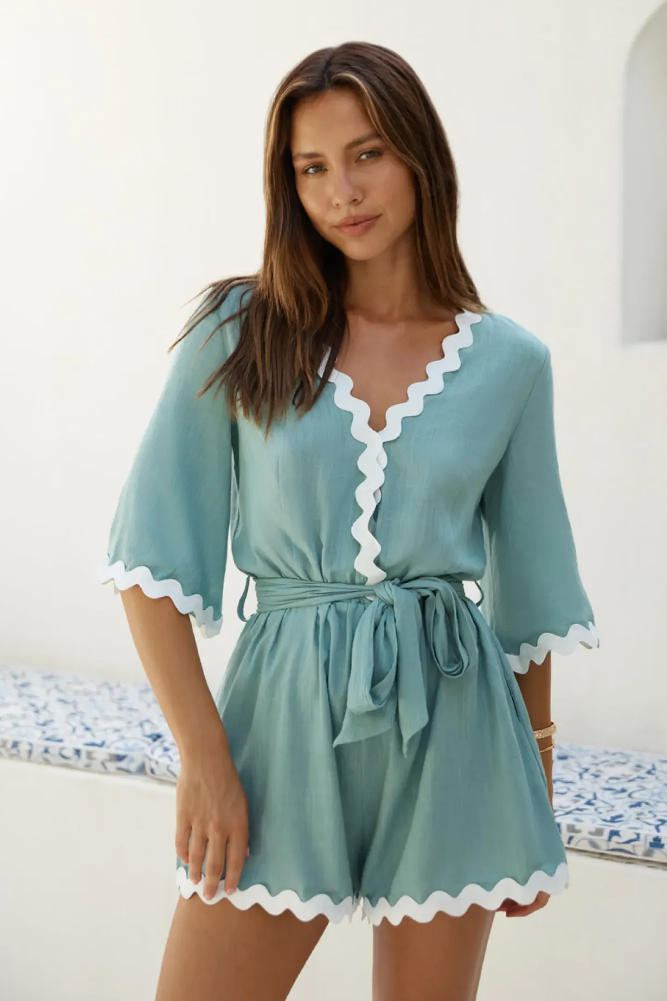 Rompers>Hello Molly Midday Mood Romper Green