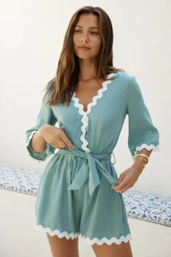 Rompers>Hello Molly Midday Mood Romper Green
