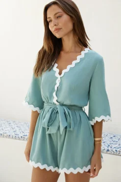 Rompers>Hello Molly Midday Mood Romper Green