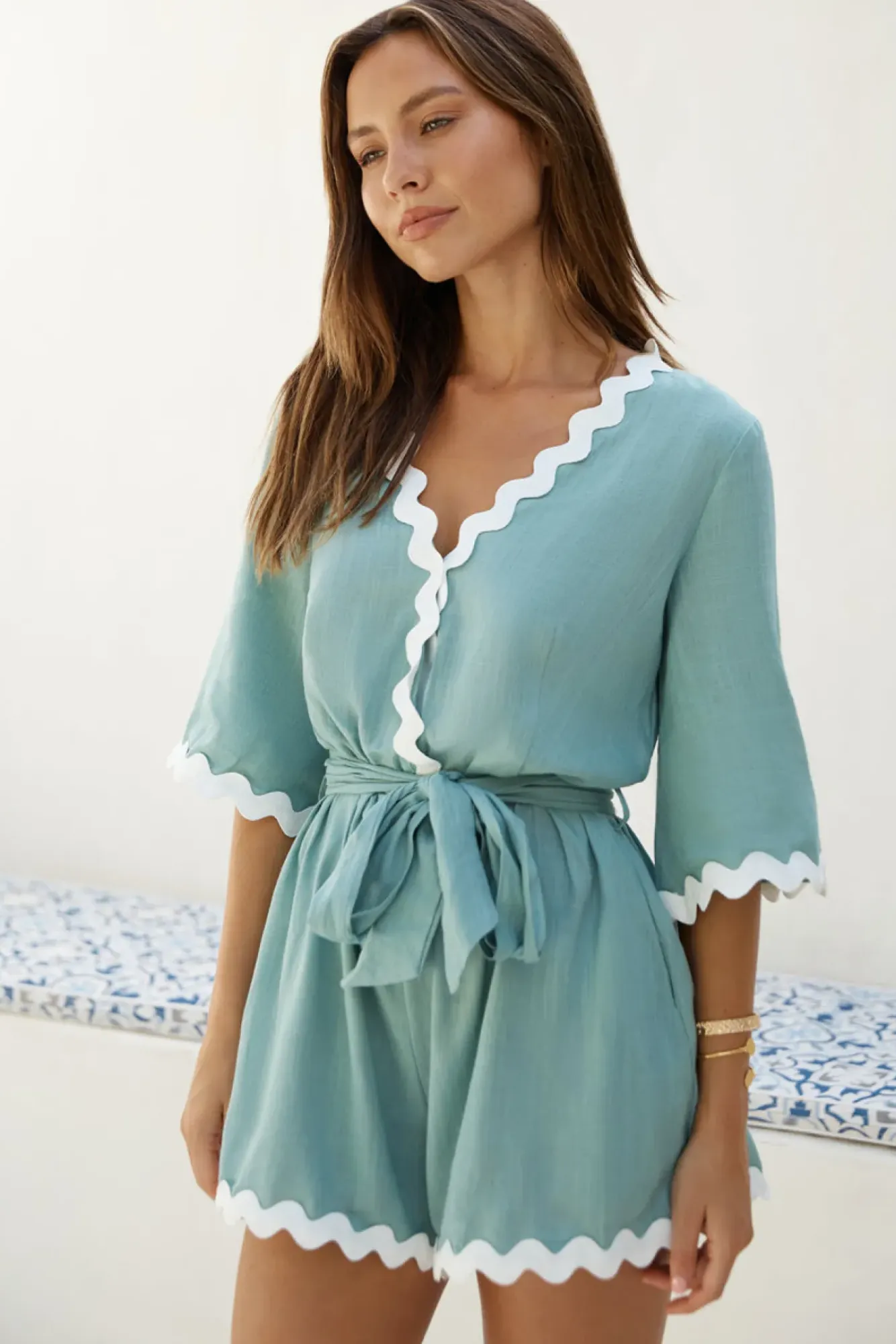 Rompers>Hello Molly Midday Mood Romper Green