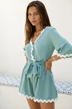 Rompers>Hello Molly Midday Mood Romper Green