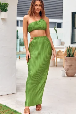 Cropped>Hello Molly Midnight Attraction Crop Top Green