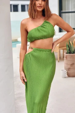 Cropped>Hello Molly Midnight Attraction Crop Top Green