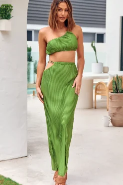 Cropped>Hello Molly Midnight Attraction Crop Top Green