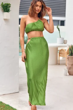 Skirts|Skirt And Top Sets>Hello Molly Midnight Attraction Maxi Skirt Green