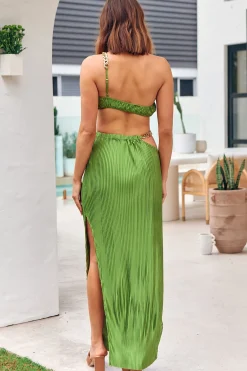 Skirts|Skirt And Top Sets>Hello Molly Midnight Attraction Maxi Skirt Green
