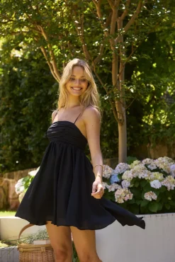 Vacation Dresses|Date Night Dresses>Hello Molly Midnight Charm Mini Dress Black